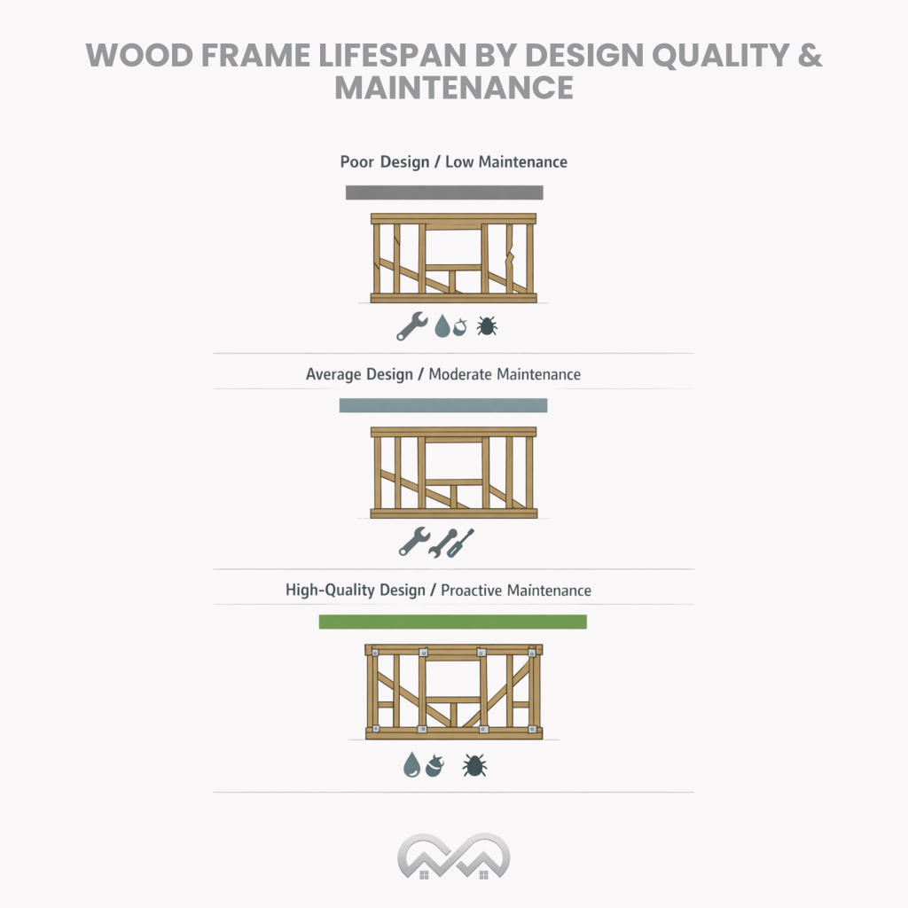 Wood Frame Lifespan by Design Quality Maintenance