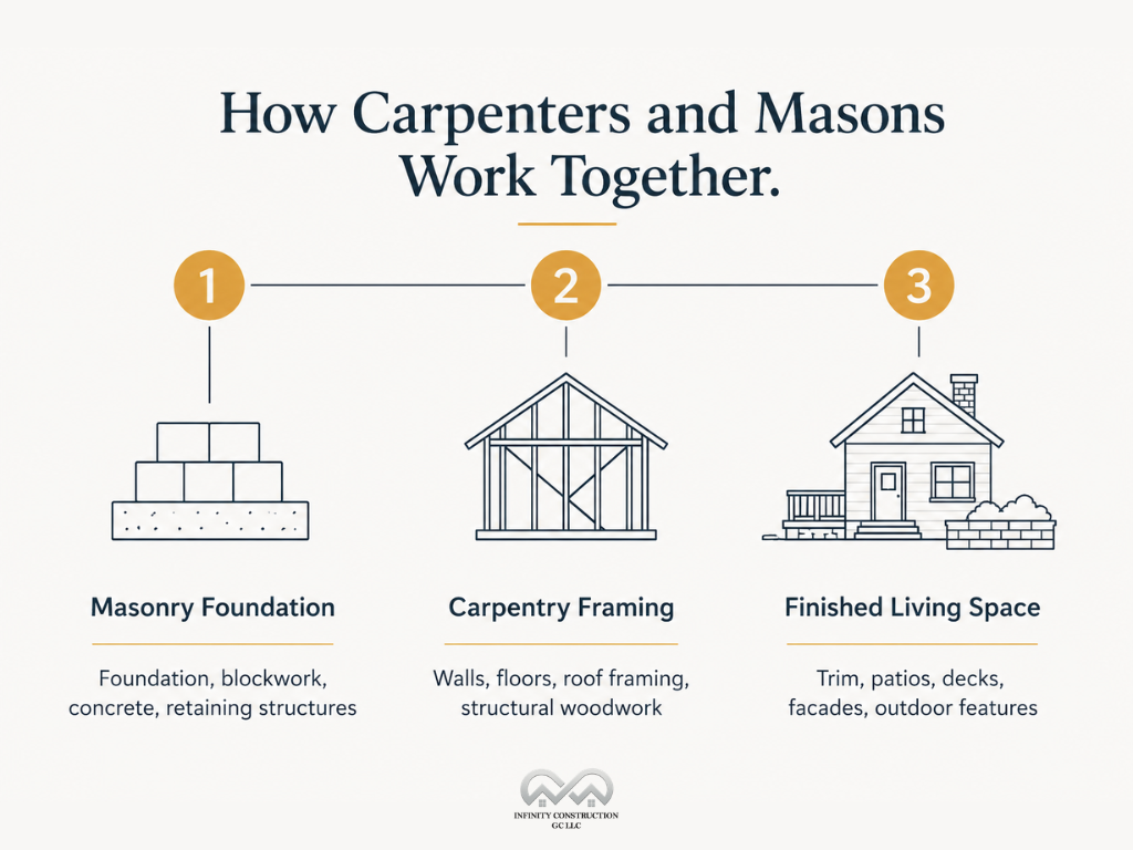 How Carpenters and Masons Work Together - Infographic