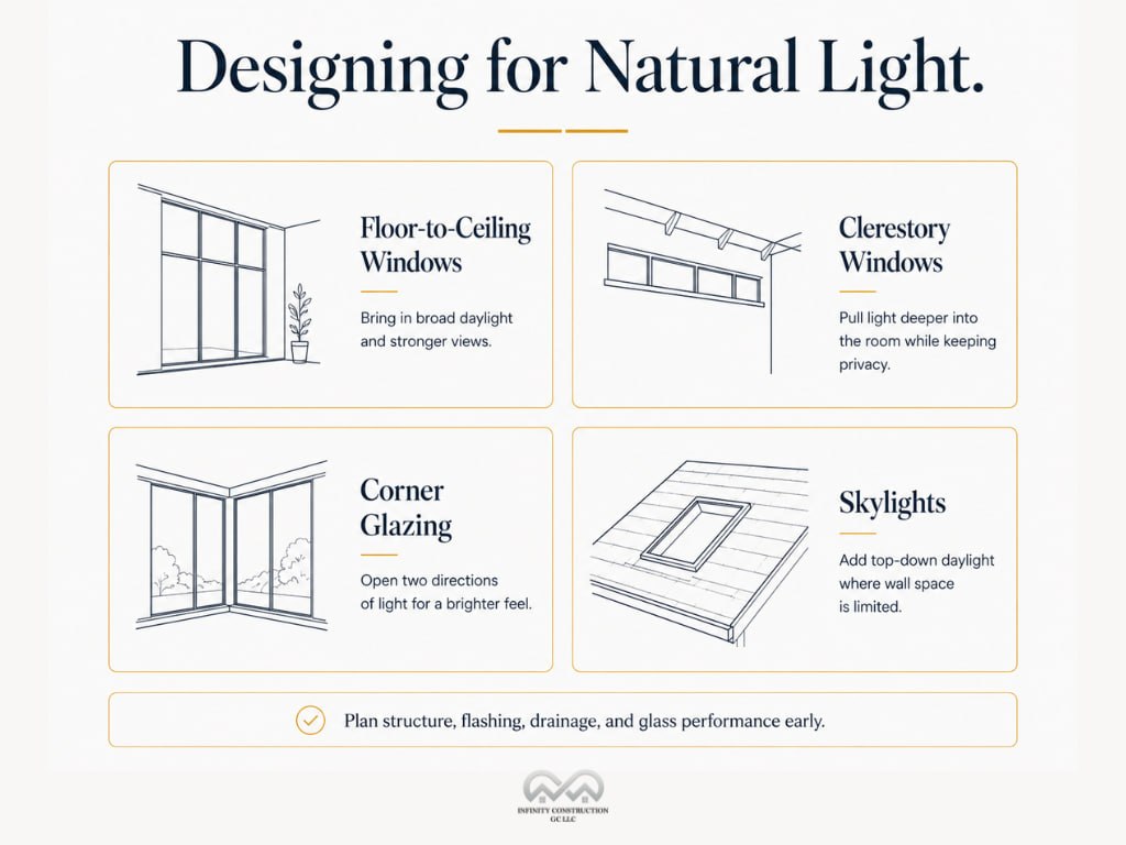 Larger windows and natural light