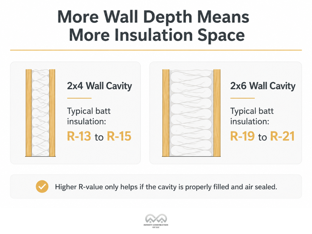 More Wall Depth Means More Insulation Space - Infographic