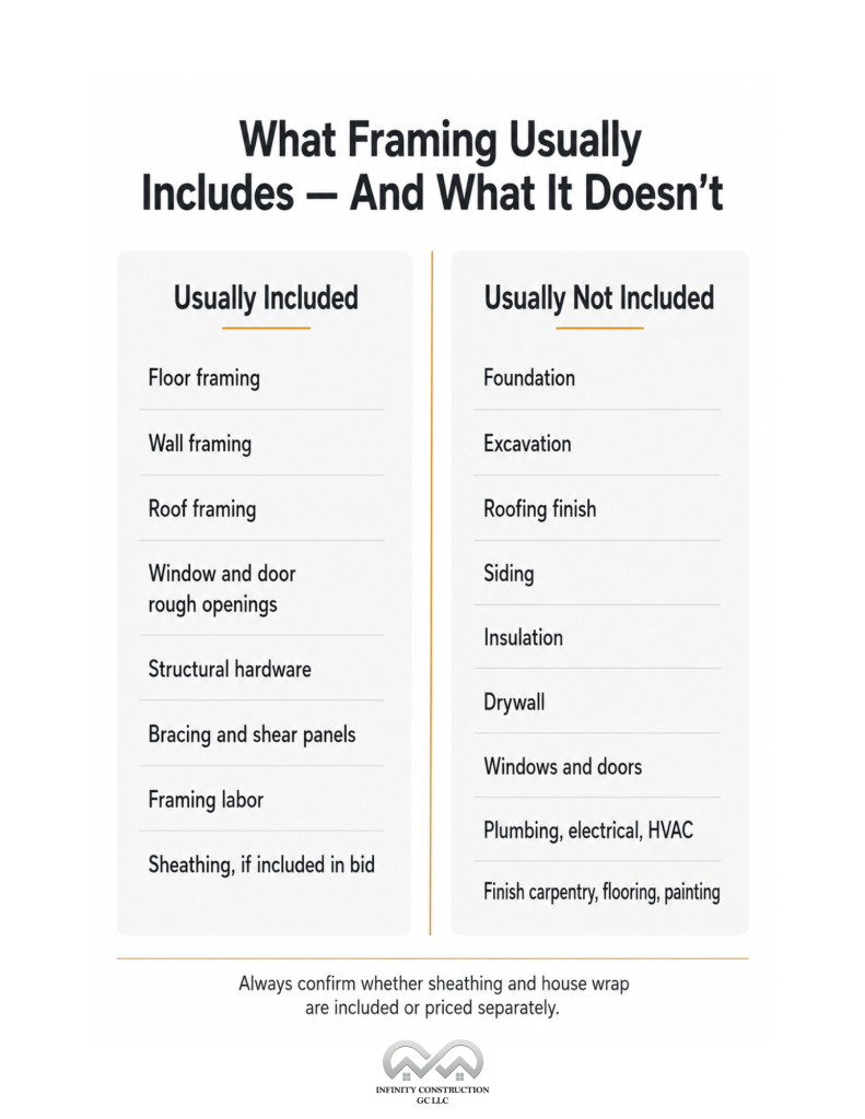 What Framing Usually Includes - and What it Doesn't - Infographics