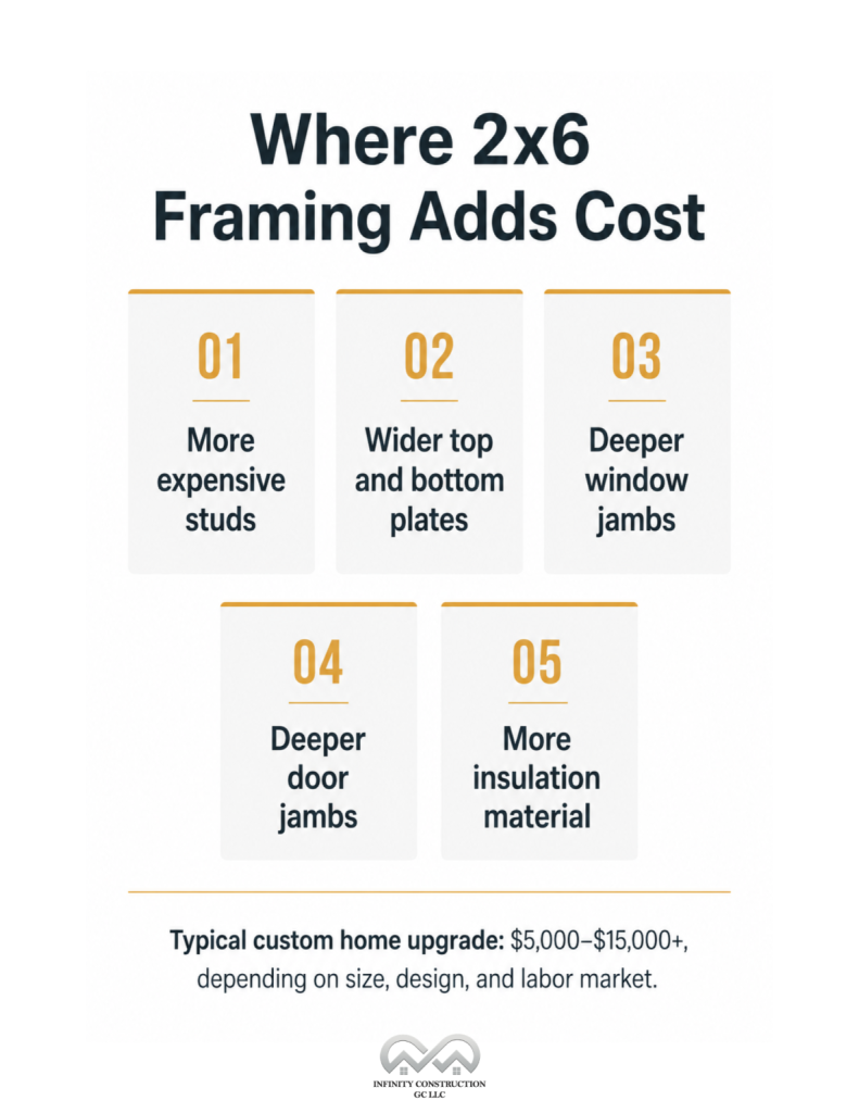 Where 2×6 Framing Adds Cost - Infographic