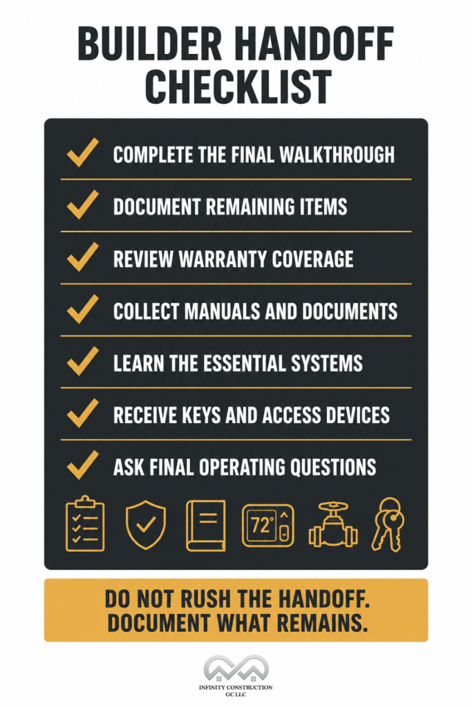 Builder Handoff Checklist - Infographic